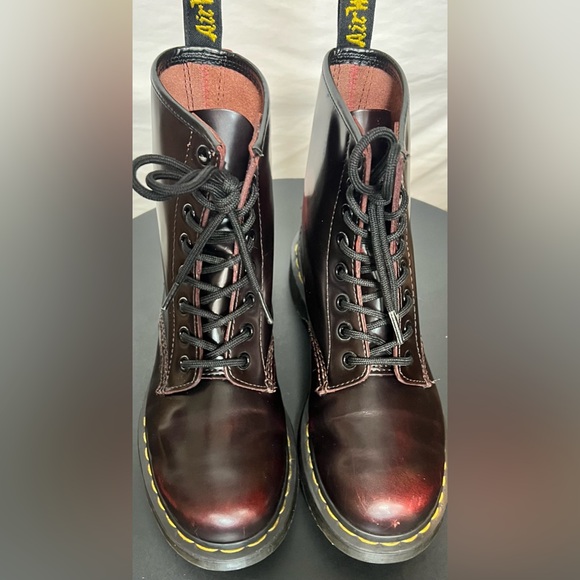 Dr Doc Martens 1460 Cherry Red Arcadia Leather Combat Boots STUNNING - Picture 8 of 16